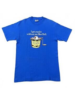 Vintage 80’s Blue Bell Ice Cream I Get Cranky T Shirt Size Medium